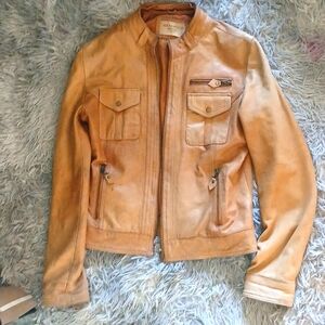 Womens italian leather bomber jacket